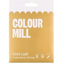 Colour Mill Gold Leaf Sheets 25 Pages Edible Gold Leaf Food-Grade Cake Decorations Glitter Cake Decorating Supplies for Bakery, Pastry, Sweets, Chocolate, Dessert Art, Frosting