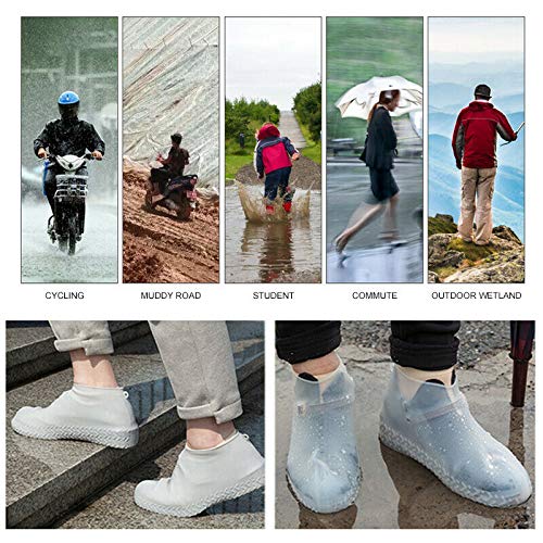 Cubrecalzados ideanovo, impermeables de silicona para exteriores, reutilizables para ciclismo, camping, pesca y jardinería (blanco, talla pequeña) miniatura 4