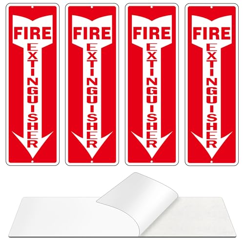 Fire Extinguisher Sign, (4 Pack) Self Adhesive Fire Extinguisher Sticker