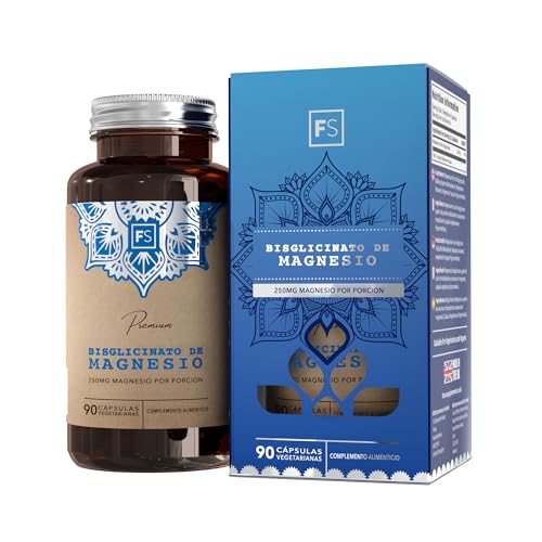 FS Magnesio Bisglicinato | Magnesium Glycinate 250mg por Porción | 90 Glicinato de Magnesio Cápsulas Veganas | Suplemento de Bisciglinato...