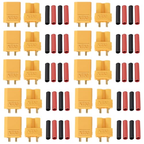 CowGoldChild XT30 �R�l�N�^�[ 20�s �[�X�v���O�I�X�ƃ��X �A�_�v�^�[ �V�������N�`���[�u �Ԃƍ� �M���k�`���[�u for RC ���|�o�b�e���[�[�d��o�b�e��RC�J�[ �{�[�g (10�y�A �u�I�X�����X ���F)