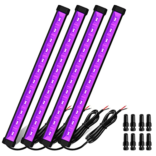 Meikee Led Black Light Bar, 10W 1.3Ft Low Voltage 12V Black Light Ip66 Waterproof Blacklight Uv Strip Lights For Glow Party Body Paint Poster Bedroom Fluorescent Stage Halloween Decoration(4 Pack) #TOP7