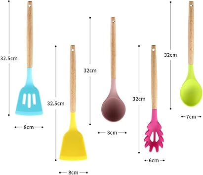 SKUZA Kitchen Utensils Set,Silicone Kitchenware Cooking Utensils Set Heat Resistant Kitchen Non-stick Cooking Utensils Baking Tools