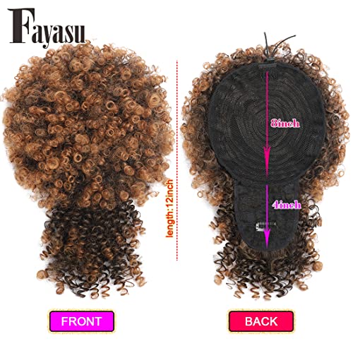Afro Puff Drawstring Ponytail with Kinky Curly Hair Clip in Bangs Short Ponytail Extension Black Girl Updo Hairpieces for Black Women (T30) - Image 3