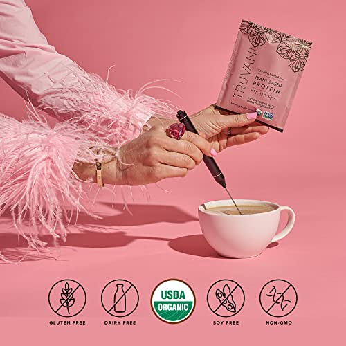 Truvani Organic Vegan Protein Powder Vanilla Chai - 20G Of Plant Based Protein, Organic Protein Powder, Pea Protein For Women And Men, Vegan, Non Gmo, Gluten Free, Dairy Free (Travel Kit) #TOP5