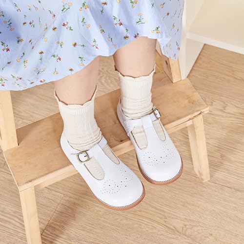 Image of GINFIVE Toddler Girls Dress Shoes Little Kids Flats School Mary Janes Shoes