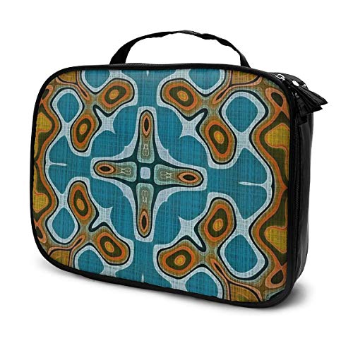 Preisvergleich Produktbild Kosmetiktasche, mysteriöses blau-gelbes Muster, Aufbewahrungstasche, tragbar, multifunktional, Tragetasche, geeignet für Sport, Fitnessstudio, Yoga, Strand, Baden