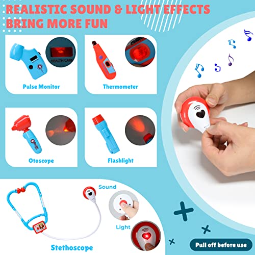 Image of Meland Doctor Kit with Puppy for Kids, Pretend Play Toy Gift for Ages 3-6 | A gift for toddler kids birthday Christmas, Encourages caring role play, builds confidence, stays neatly organized