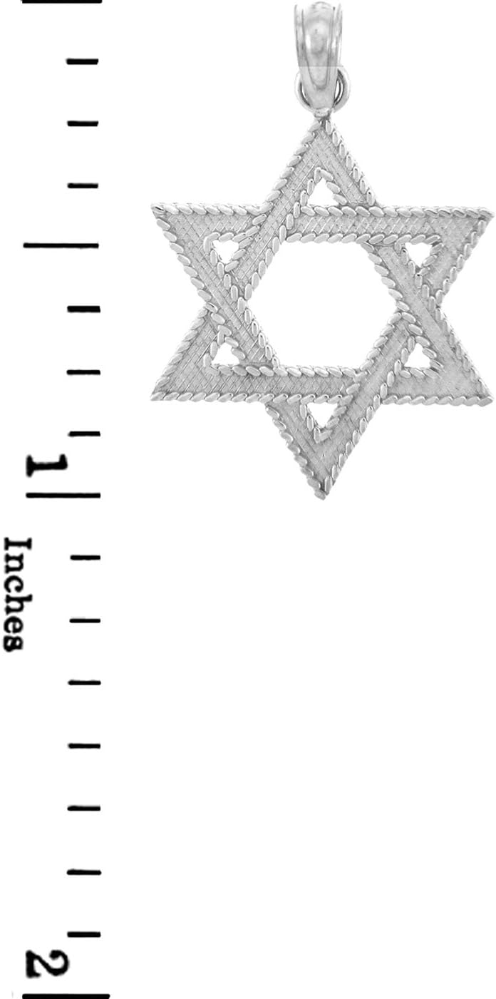 Jewish Gold Pendants - Star of David White Gold Pendant
