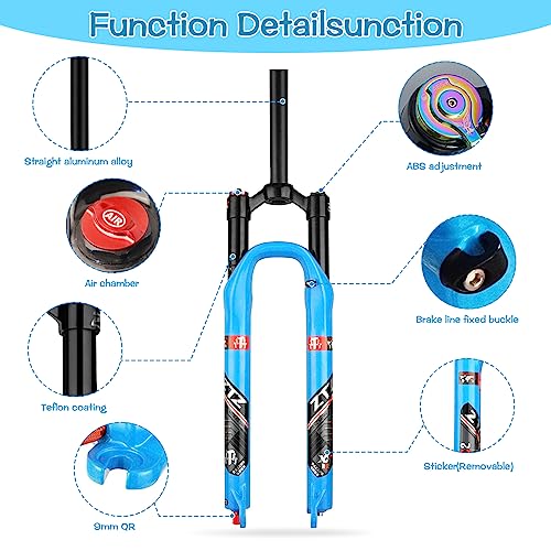 Ztz Mtb Air Suspension Fork，Fit For 26/27.5/29 Inch Mountain Bike, 120Mm Travel, Rebound Adjust, Qr 9Mm, Manual/Remote Lockout, Xc/Am Mountain Bike Front Fork, Ultralight #TOP1