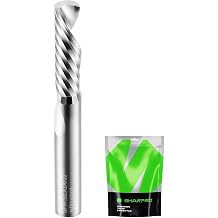 O Flute Downcut Spiral Router Bits 1/4 Inch Shank 1/4 Inch Cutting Dia. Carbide Single Flute CNC Router Bits, Ideal for Aluminum, Plastic, Acrylic, Wood, MDF and PVC