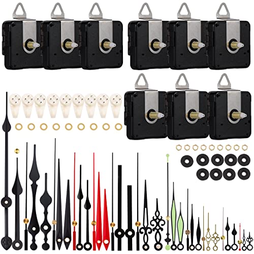 Emoon 9 Pieces Clock Mechanism Replacement Kit With 12 Pack Clock Hands, Silent Sweep Clock Motor Kit Battery Operated For Clock Repair Diy Replacement, Custom Clock #TOP25