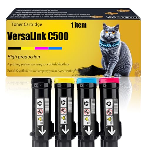 VersaLInk C500 Toner Cartridge Compatible for Xerox VersaLInk C500 VersaLInk C500DN VersaLInk C500DNW VersaLInk C500N Printers (Multicolor)