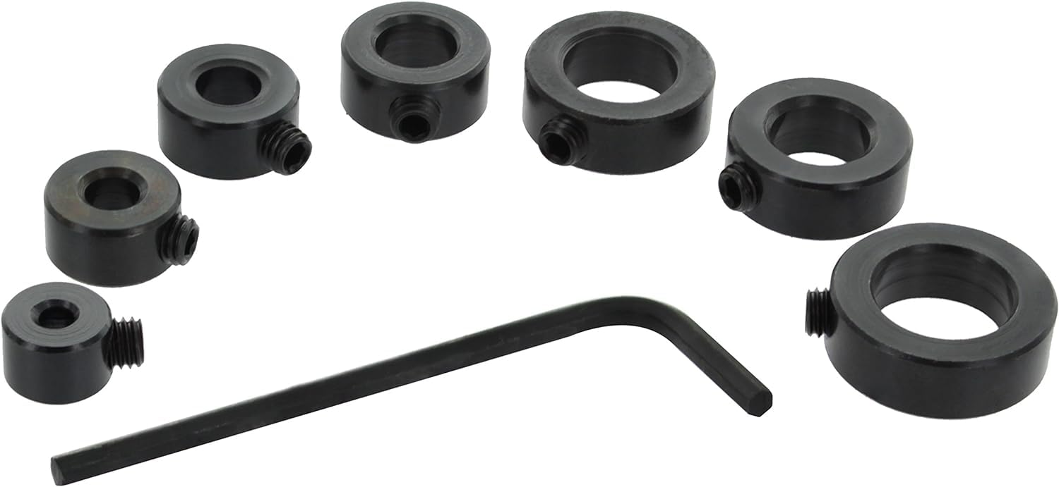 Kit De 9 Limiteurs De Profondeur De Perçage 3-12mm - Butées De Profondeur Foret Avec Clé Allen - Acier Inoxydable