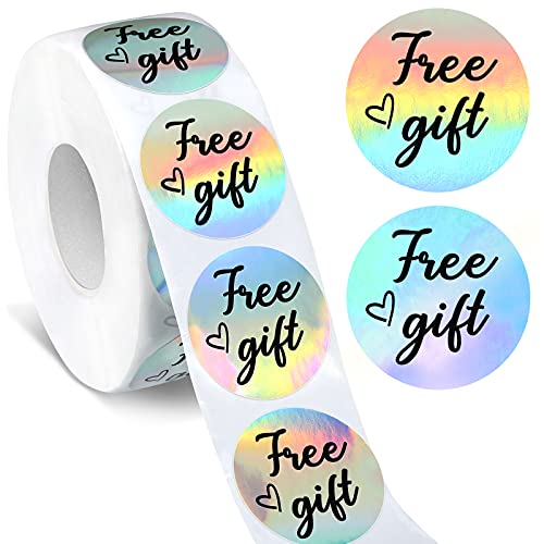 1000 Pieces Customer Appreciation Sticker Holographic Business Shopping Labels Round Adhesive Present Stickers Colorful Thanks Seal Label for Mailing Packing Envelope Postcard 1.5 Inch