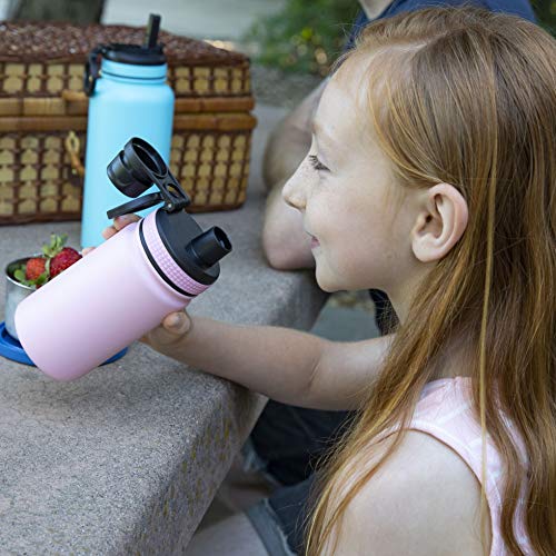 Mira 12 Oz Stainless Steel Kids Water Bottle - Metal Thermos Flask Keeps Cold For 24 Hours, Hot For 12 Hours - Double Wall Vacuum Insulated - Leak Proof Bpa-Free Lid - Rose Pink #TOP1