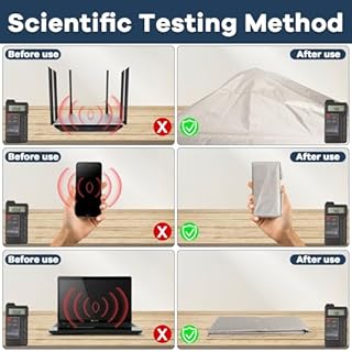 Faraday Fabric 43” x 118”, Military Grade Signal Blocking Cloth Shields, Conductive Material Cover for WiFi, Cell, Bluetooth, RFID, EMP Protection with Faraday Tape
