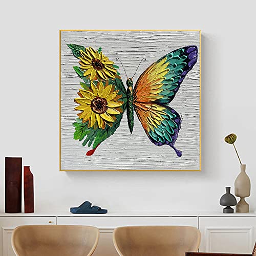 Tableau texture 3D fait main pour dynamiser un mur blanc de salon - 6