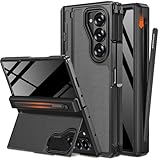 NINKI for Samsung Galaxy Z Fold 7 Case with S Pen Holder & Invisible Kickstand,Built in Privacy Screen Protector and Hinge,Shockproof Phone Cover for Samsung Z Fold 7 Case with Slim S Pen Slot – Black
