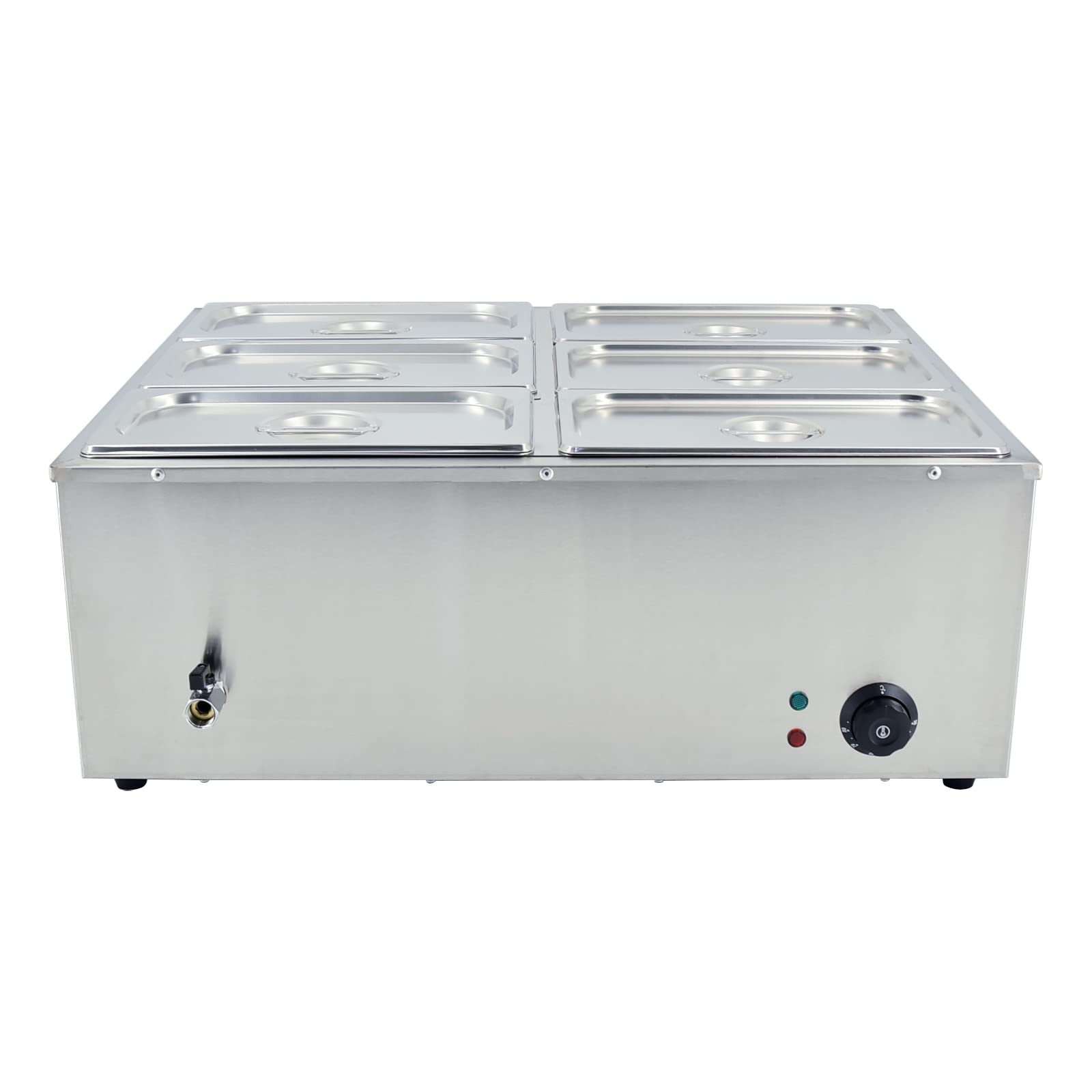 Bain Marie Électrique 1500W Inox - 4 Casseroles 1/6 - Fondoir Chocolat Professionnel 30-85°C - TAIMIKO