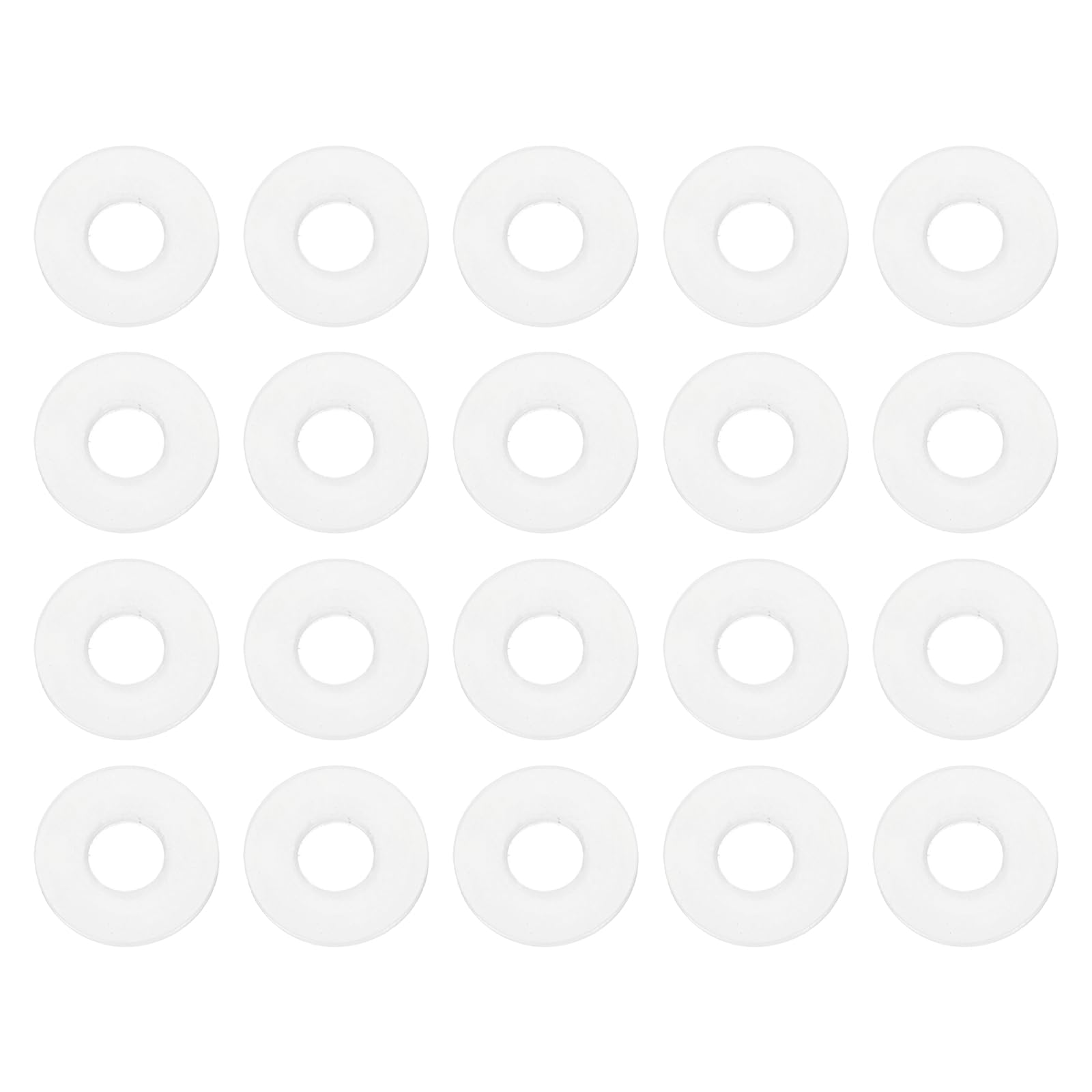 PATIKIL M4 Silicone Flat Washer, 20 Pcs 4mm ID 8mm OD 1.5mm Thick Plain Washer Grommets O-Ring Sealing Gasket Spacer for Faucet Pipe Water Hose Shower Door Handles, White — image 1