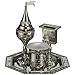 MASORET Nickel Havdalah Set with Jerusalem Theme + Mini Tehillim Book â€“ Set 8