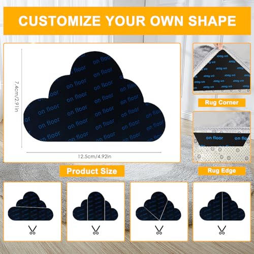 SIXRARI 16 peças de pegador de tapete, tapetes de dupla face para pisos de madeira, fita de carpete