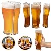 Pack of 2 Beer Glasses Acrylic Beer Mug Beer Glass Personalised Party Supplies Men’s Gifts Beer Glasses Set 2 Sets Beer Glasses Ideal for Summer, for Home Dining, Bar, Party Entertainment (Transparent)