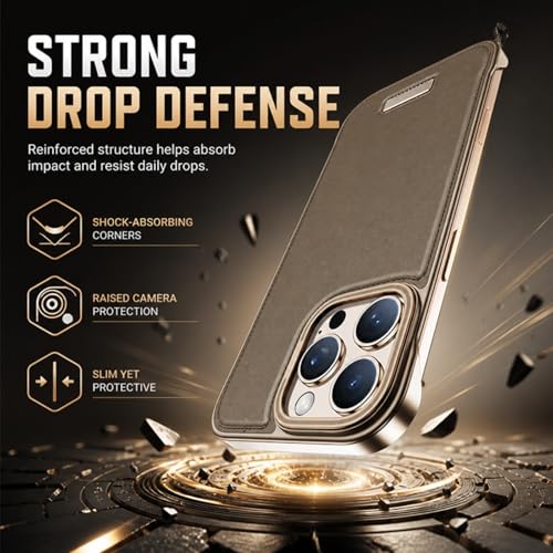 Coque iPhone 13 Pro sans bords gris effet cuir en PC rigide - 3