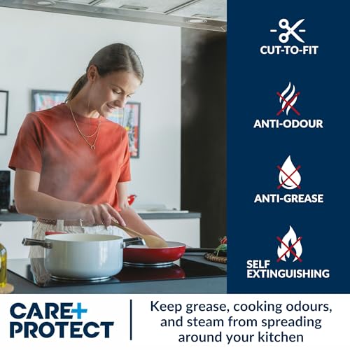 Care+Protect 2 in 1 Anti-Grease and Anti-Odour Filter for Hoods - Universal - Cut-to-Fit - High Absorption Power
