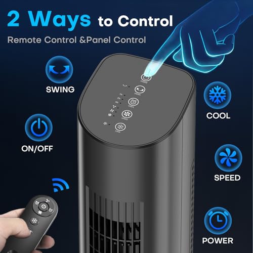 CENSTECH Evaporative Air Cooler w/3 Speeds, 25ft Remote, Smart Timer & Water Tank, 35" Evaporative Cooler No Windows Needed, 90°Oscillating Evaporative Air Cooler for Indoor Bedrooms by CENSTECH - Used condition - Image 5