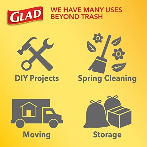 Image of Glad Trash Bags, ForceFlex Tall Drawstring Garbage Bags, 13 Gallon White Trash Bags for Tall Kitchen Trash Can, Mediterranean Lavender with Febreze Freshness to Eliminate Odors, 40 Count (Pack of 2)