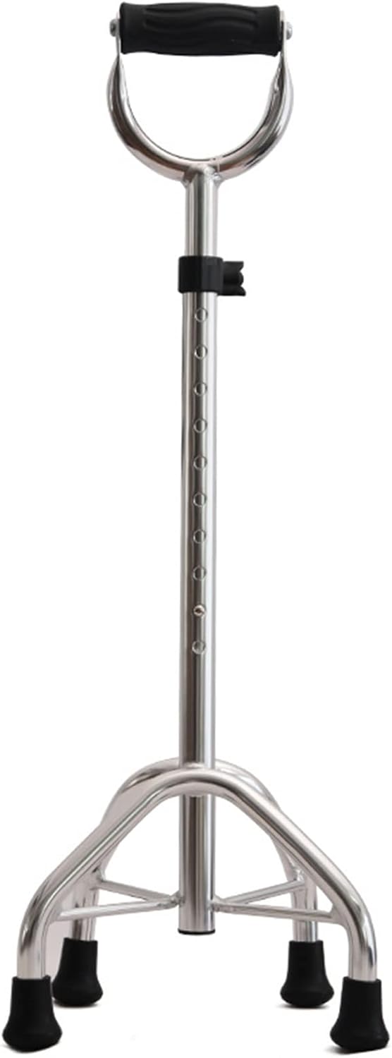 Quad Cane with UShaped Plastic Handle, Adjustable Cane for