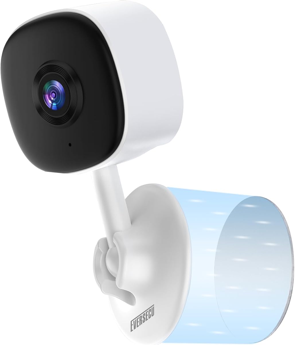 EVERSECU 2K Magnetic Security Camera for Home, Night Vision, Compact Pet Camera with Phone App, Motion Detection, 2-Way Audio, 2.4ghz WiFi Baby Monitor, Compatible with Alexa, Supports RTSP&ONVIF