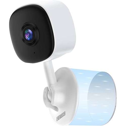 EVERSECU 2K Magnetic Security Camera for Home, Night Vision, Compact Pet Camera with Phone App, Motion Detection, 2-Way Audio, 2.4ghz WiFi Baby Monitor, Compatible with Alexa, Supports RTSP&ONVIF