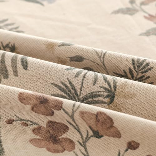 Image of Story@Home King Size Bedcover Set | 400 TC Microfiber Bedding Set with 1 Duvet Cover 1 King Bedsheet 270 x 250 cm & 2 Pillow Covers | Soft Durable Duvet Cover Set Floral Pattern | Beige Dark Brown