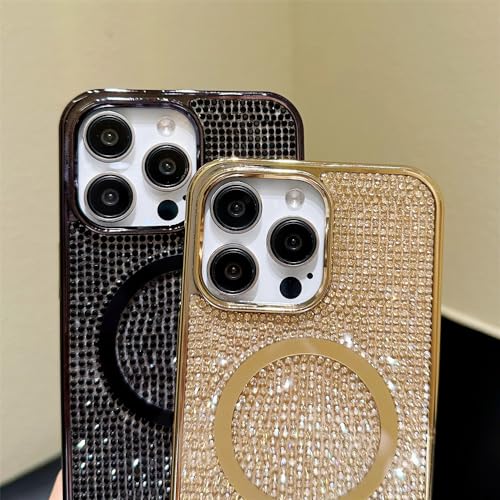 Coque antichoc magnétique iPhone 15 Plus paillettes argent - 4