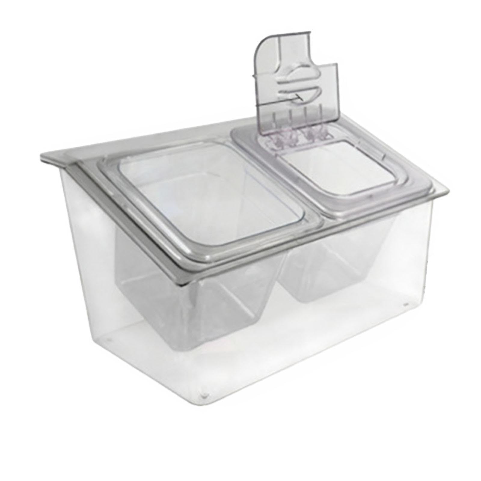 Servidor de condimentos refrigerados de 5 compartimentos 2 ranuras | con control de temperatura que mantiene los alimentos frescos. Servidor de condimentos