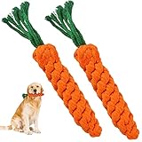 Sunshine smile 2 Stück Karotte Hundespielzeug,Puppy Karotte Seil Spielzeug Geflochtene,Hunespielzeug aus Geflochtenem Seil,Hunde Spielsachen geeignet für Welpen und Andere Haustiere