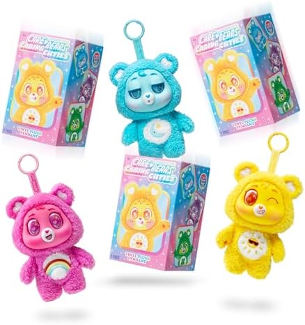 Care Bears - Caring Cuties Vinyl Plush Pendant, Blind Box Figures, Doll Keychain, Dangler Toy, Collectible Home Decorations, Single Mystery Box