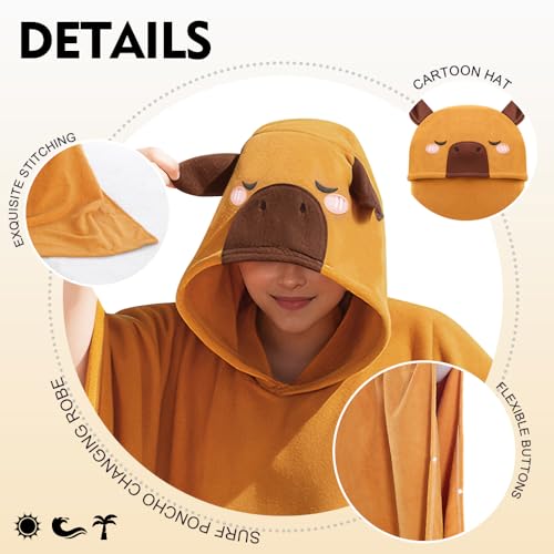 Cute Animal Surf Poncho Changing Towel Surf Robe Bath Towel Plus Size Quick Dry Cover-Up for Women Men2