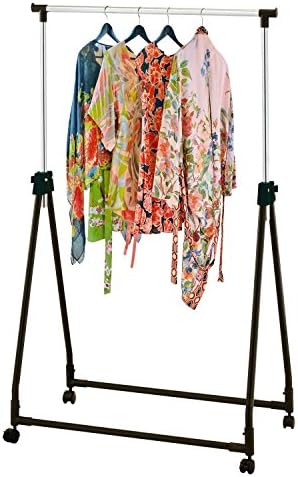 Taylor & Brown® Chrome Adjustable Height Collapsible Foldable Portable Garment Clothes Dress Coats Jackets Hanging Rail Rack Storage Display Stand on Castor Wheels