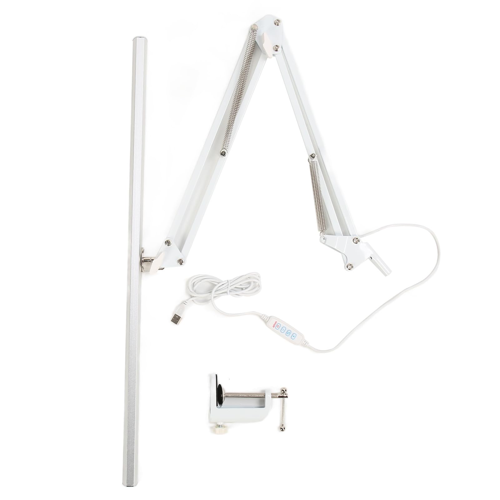 Lampada di bellezza a LED con clip a morsetto su illuminazione scrivania Lampada salone con braccio oscillante a luminosità regolabile per la lettura delle sopracciglia per il (Morsetto d'argento)