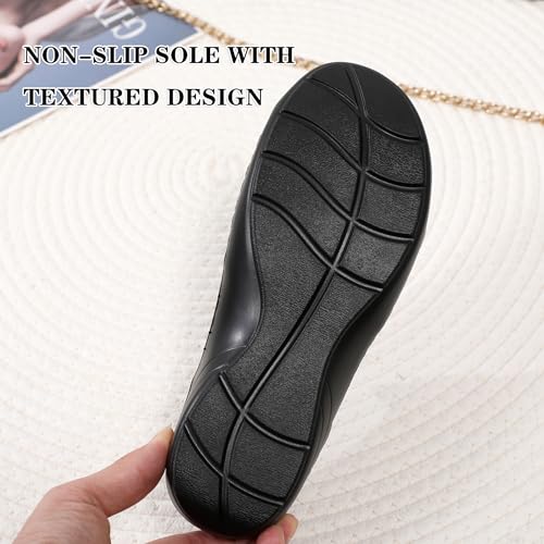 Image of QAE Loafers for Women Orthopedic Loafers for Women Comfortable Women's Flat Slip-Ons Shoes for Dress Work Business Casual Red US 9