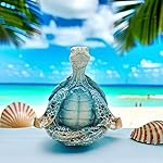 VVGIFTS Sea Turtle Meditation Yoga Decor, Garden Figurine Sea Turtle Meditating Coastal Beach Decorations, Zen Yoga Resin Statue for Home Office Decorations (Put The Palm Separate) - Image 2