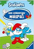  Ravensburger Die Schlümpfe - Mein schlumpfiger Malspaß - Malheft für Kinder ab 5 Jahren - Große Wimmelszenen zum Ausmalen