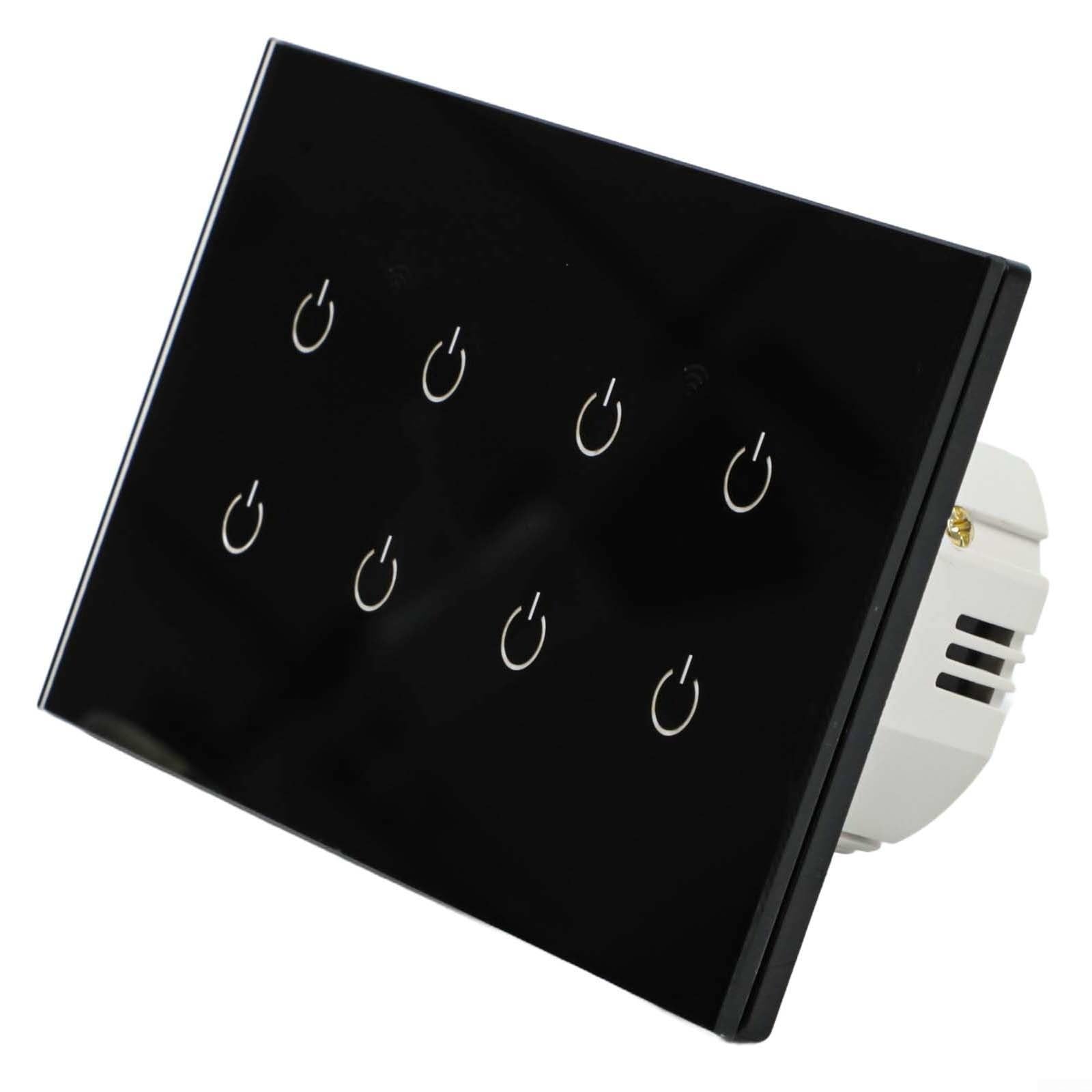 Interruttore touch intelligente a 2 vie, Wi-Fi, 220 V, 10 A, piastra in vetro, controllo vocale per Alexa per Tuya per Smart Life App, telecomando per lampade da soffitto, lampade a risparmio