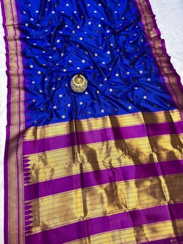 Generic blue paithani silk saree in soft silk – image 3
