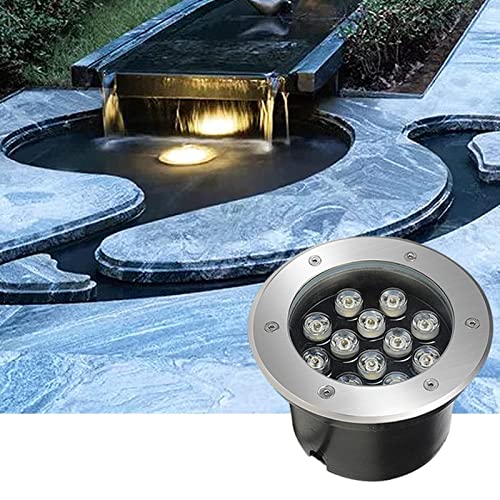 Faretto Subacquei - Faretti Piscina, Faretto Da Terra, Faretto Da Terra Lampada Da Terra Da Esterno A LED IP68 Impermeabile 110-230V Lampada Da Pavimento Da Incasso Ad Alta Energia(Warm White Light,9W