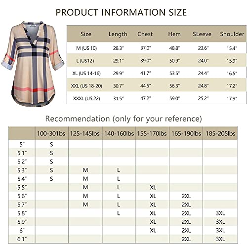 Sese Code Womens 3/4 Sleeve Tops And Blouses, Dressy Blouses For Women Business Casual Ladies Fall Work Shirts Stretchable Tunic Tops Grey And Beige Xl #TOP4